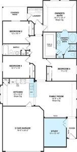 The Cullman floor plan by K. Hovnanian® Homes. 1st Floor shown. *Prices, plans, dimensions, features, specifications, materials, and availability of homes or communities are subject to change without notice or obligation.