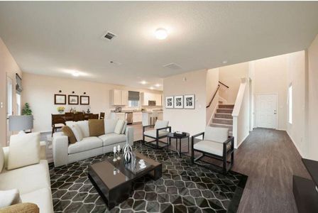 Photo of Pulte model home with same floor plan, not of actual home listed.