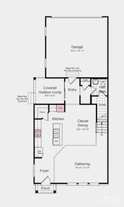 First Floor Plan - Structural options added include: gourmet kitchen, study, and shower ledge at primary bath