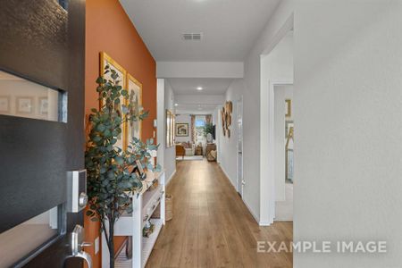 Hall with light wood-type flooring