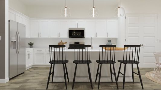 Kitchen with center island seating