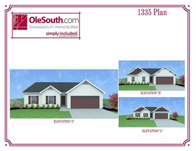 New construction Single-Family house 1620 Wilson Ave, Tullahoma, TN 37388 plan 1335 Elevation JKL - image