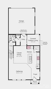 First Floor Plan - Structural options added include: gourmet kitchen, study, ledge in primary shower