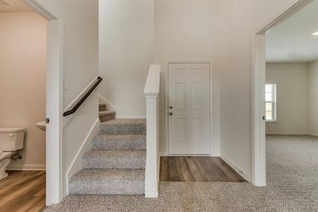 Stairs with carpet floors