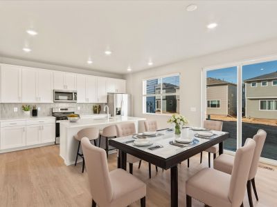 The Bergamot floorplan interior image taken at a Meritage Homes community in Brighton, CO.