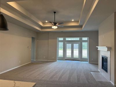 Impressive great room with fireplace