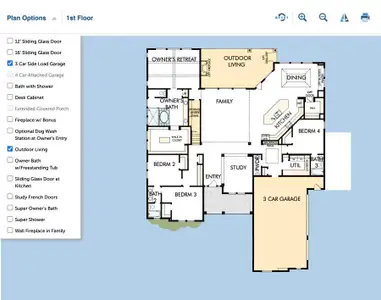 Floor plan with extended covered patio option