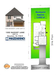 Please be aware that these plans are the property of the architect/builder designer that designed them not DUX Realty, Mazzarino Construction or 1502 BAGGETT LLC and are protected from reproduction and sharing under copyright law. These drawing are for general information only. Measurements, square footages and features are for illustrative marketing purposes. All information should be independently verified. Plans are subject to change without notification.