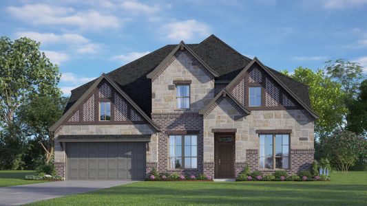 Elevation C with Stone | Concept 3473 at Mockingbird Hills in Joshua, TX by Landsea Homes