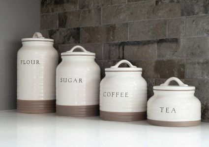 Kitchen jars on countertops