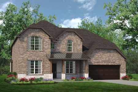 Elevation E with Stone | Concept 3218 at Mockingbird Hills in Joshua, TX by Landsea Homes