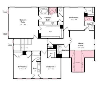 Structural options added include: study, sunroom, gourmet kitchen, fireplace, additional windows, ledge in owner's shower, walk-in shower at bath 3.