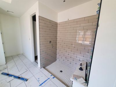 Bathroom with a shower stall