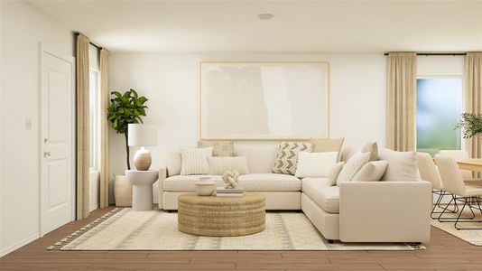 Living room featuring light wood-type flooring