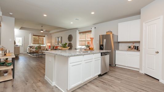 Open concept living dining space