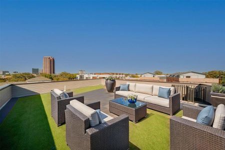 View of patio with outdoor lounge area