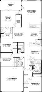 The Orinoco II floor plan by K. Hovnanian Homes. 1st Floor shown. *Prices, plans, dimensions, features, specifications, materials, and availability of homes or communities are subject to change without notice or obligation.