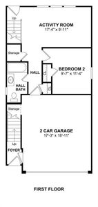 The Radcliffe II floor plan by K. Hovnanian Homes. 1st floor shown. * Prices, plans, dimensions, features, specifications, materials, and availability or homes or communities are subject to change without notice or obligation.