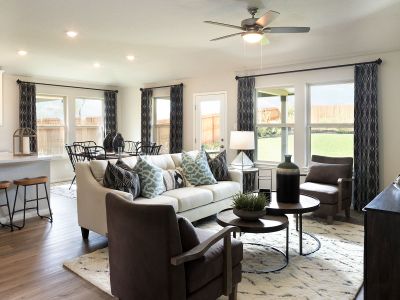 Relax in the spacious family room.