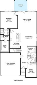 The Zambezi II floor plan by K. Hovnanian Homes. 1st Floor shown. *Prices, plans, dimensions, features, specifications, materials, and availability of homes or communities are subject to change without notice or obligation.