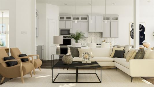 Living room featuring sink and light hardwood / wood-style floors