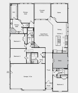 Structural options added include: Gourmet kitchen, raised ceilings at gathering room, mud set shower at bathroom 2, study and drop in tub at primary bathroom.