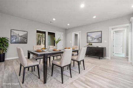 Open concept with casual dining.