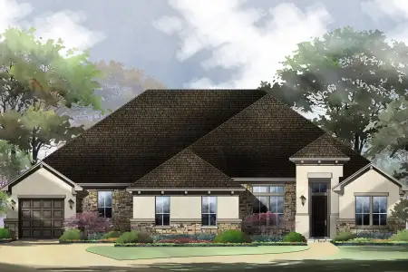 New construction Single-Family house 18519 Powder Ml, San Antonio, TX 78257 plan Vermentino - image