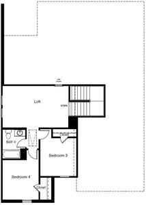 D.R. Horton's Midland floorplan, 2nd floor - All Home and community information, including pricing, included features, terms, availability and amenities, are subject to change at any time without notice or obligation. All Drawings, pictures, photographs, video, square footages, floor plans, elevations, features, colors and sizes are approximate for illustration purposes only and will vary from the homes as built.