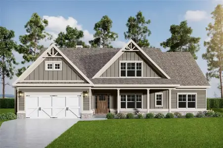 New construction Single-Family house 200 Sunset Creek Wy, Monroe, GA 30655 plan (GA) Riley A.2 3 Front Entry (with bonus) - image