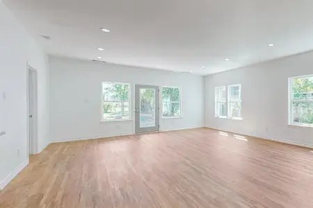 Empty room featuring light hardwood / wood-style flooring