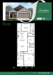 Saratoga Wren Plan features 3 bedrooms, 2 full baths, and over 1,500 square feet of living space.