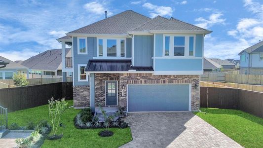 New construction Single-Family house 10059 Nectar Path, Iowa Colony, TX 77583 Capeside - Courtyard Collection- photo 0