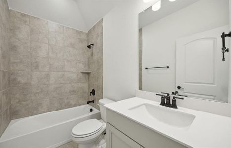 Upgraded secondary bathroom *real home pictured