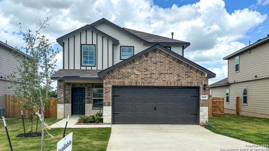 New construction Single-Family house 15619 Mint Patch Meadow, Von Ormy, TX 78073 The Nicole- photo 0