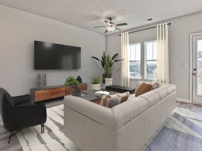 Living area in the Carmine floorplan at a Meritage Homes community in Atlanta, GA.