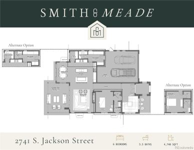 Level 1 floor plan with two alternate options.