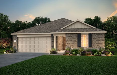 The Rayburn, a one-story home with 2-car garage, s