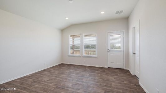 Amber great room with door to backyard