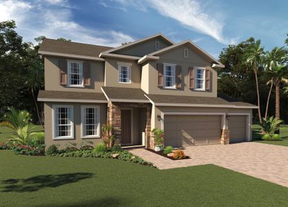 Elevation 2 with Optional Stone | Exbury Executive | New Homes in Florida | Landsea Homes