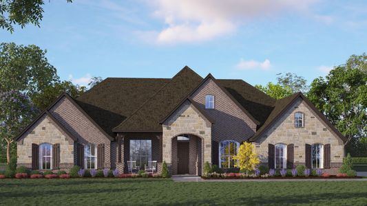 Elevation B with Stone | Concept 3634 at Hidden Creek Estates in Van Alstyne, TX by Landsea Homes