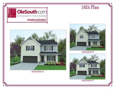 New construction Single-Family house Murfreesboro, TN 37128 plan 1824 Elevation DEF - image