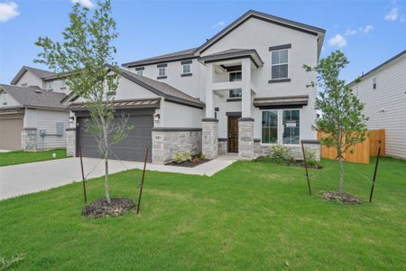 New construction Single-Family house 329 Stellar Wind Dr, Georgetown, TX 78628 Lennox- photo 1 1