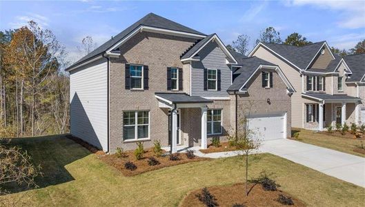 New construction Single-Family house 1888 Lacebark Elm Way, Lawrenceville, GA 30045 Savannah- photo 0