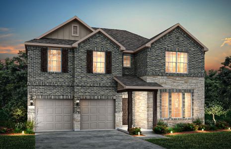 The Albany, a two-story home with 2-car garage, shown with Home Exterior 35