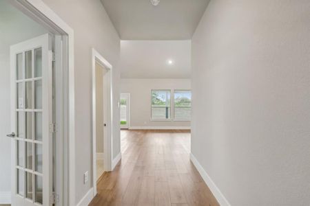 Hall with light wood-type flooring