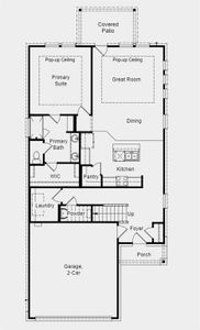 Structural option added include: 12'' pop up ceiling at great room/primary suite, covered outdoor living and gas stub at patio.