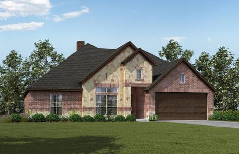 Elevation C with Stone | Concept 2379 at Abe's Landing in Granbury, TX by Landsea Homes