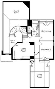 D.R. Horton's Valley Spring floorplan, 2nd floor - All Home and community information, including pricing, included features, terms, availability and amenities, are subject to change at any time without notice or obligation. All Drawings, pictures, photographs, video, square footages, floor plans, elevations, features, colors and sizes are approximate for illustration purposes only and will vary from the homes as built.