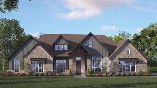 Elevation C With Stone | Concept 3634 at Mockingbird Hills – Premier Series in Joshua, TX by Landsea Homes